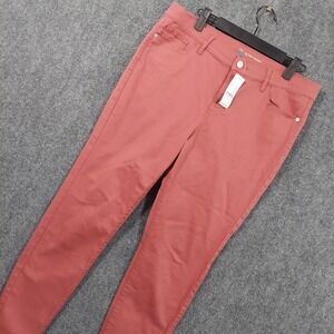 NY & C Pants Womens 12 Pink Super Skinny Twill Chino 5 Pocket Stretch